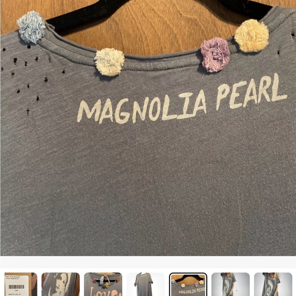 NWT Magnolia Pearl Jersey Massabielle boyfriend cut Pom,Love ,Heart Maxi T Dress - Picture 9 of 12
